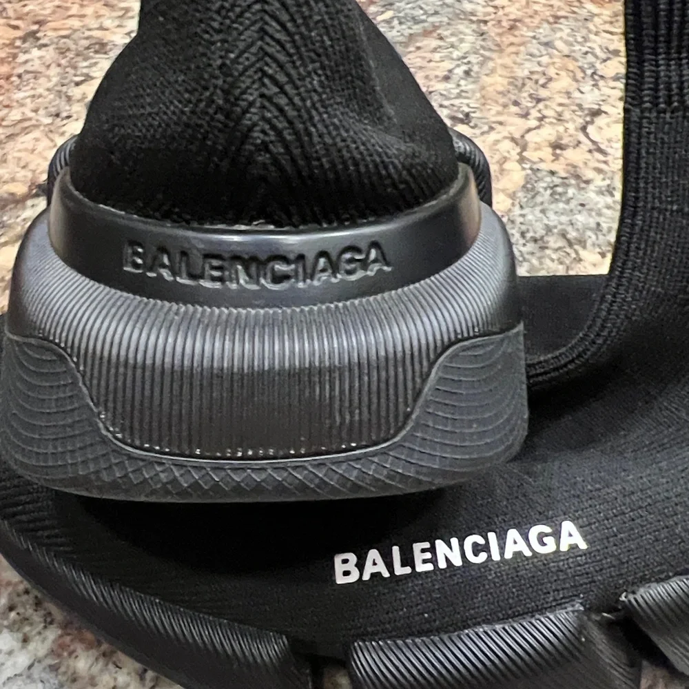 Balenciaga Speed Trainers Recycled Knit Black Sneakers Made in Italy SZ 42